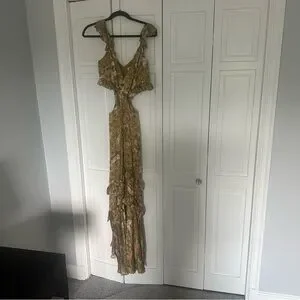AMUR | Dresses | Amur Yellow Asymmetrical Ruffled Maxi Dress | Poshmark